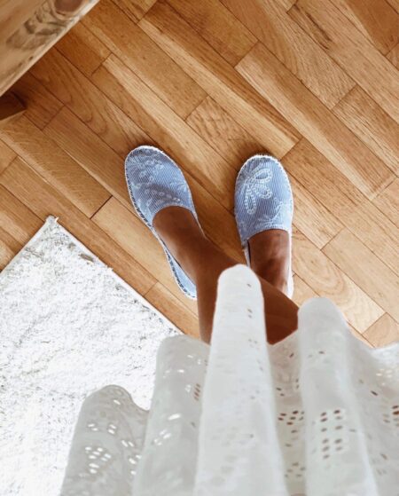 sozely-chaussure femme -espadrille bleu rayee