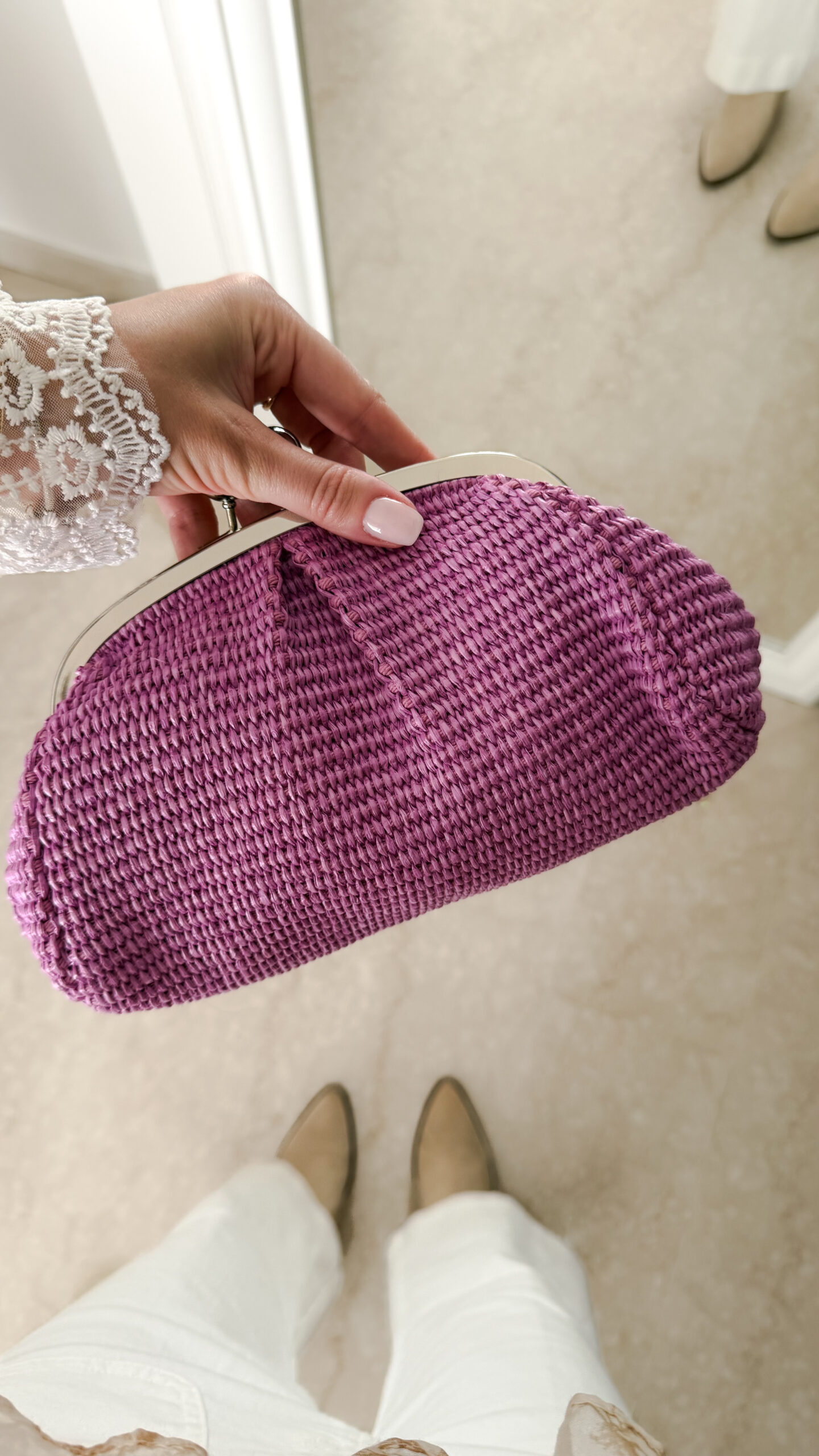 Sac Raphia Violet Purple