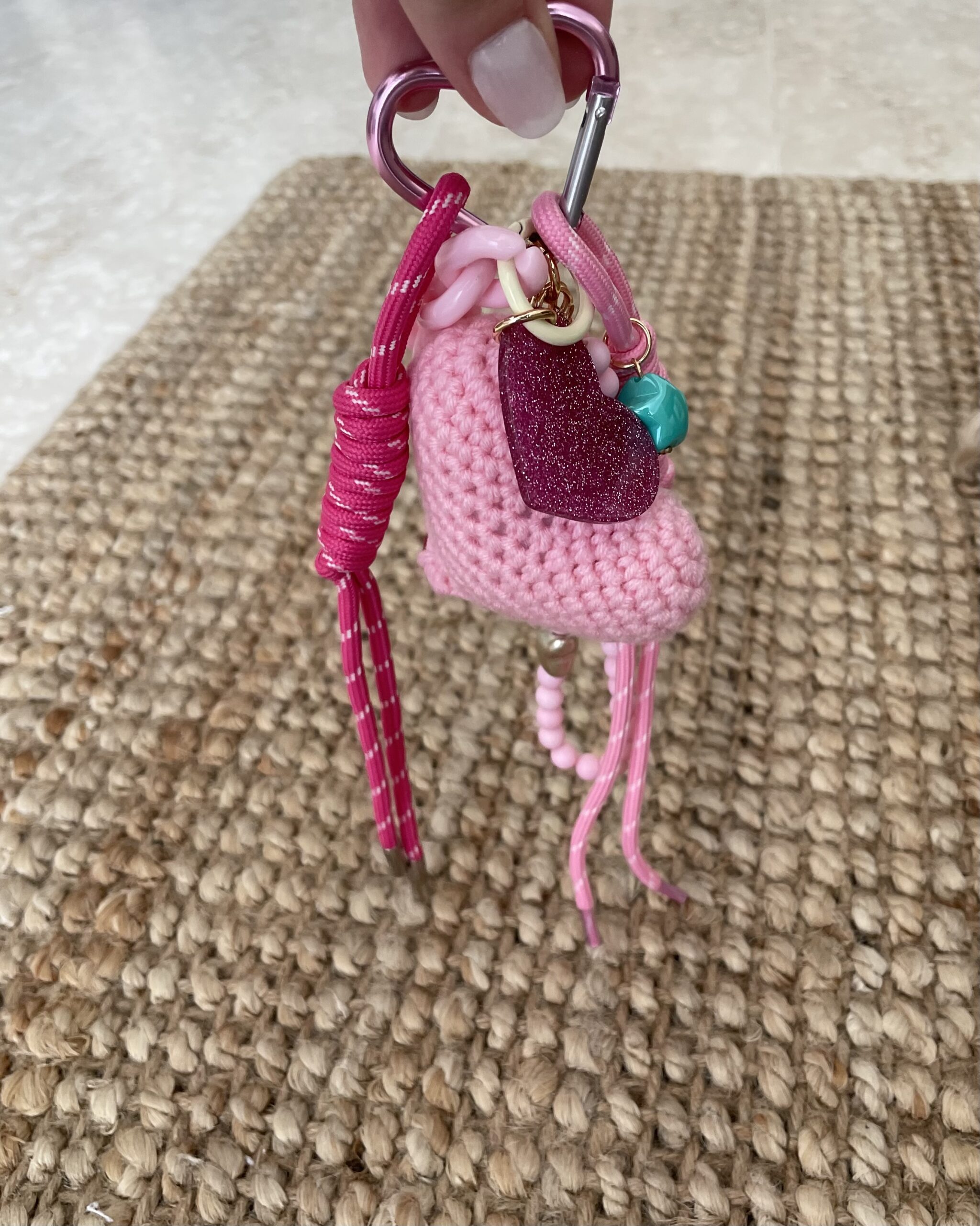 Accessoire de Sac Rose Coeur