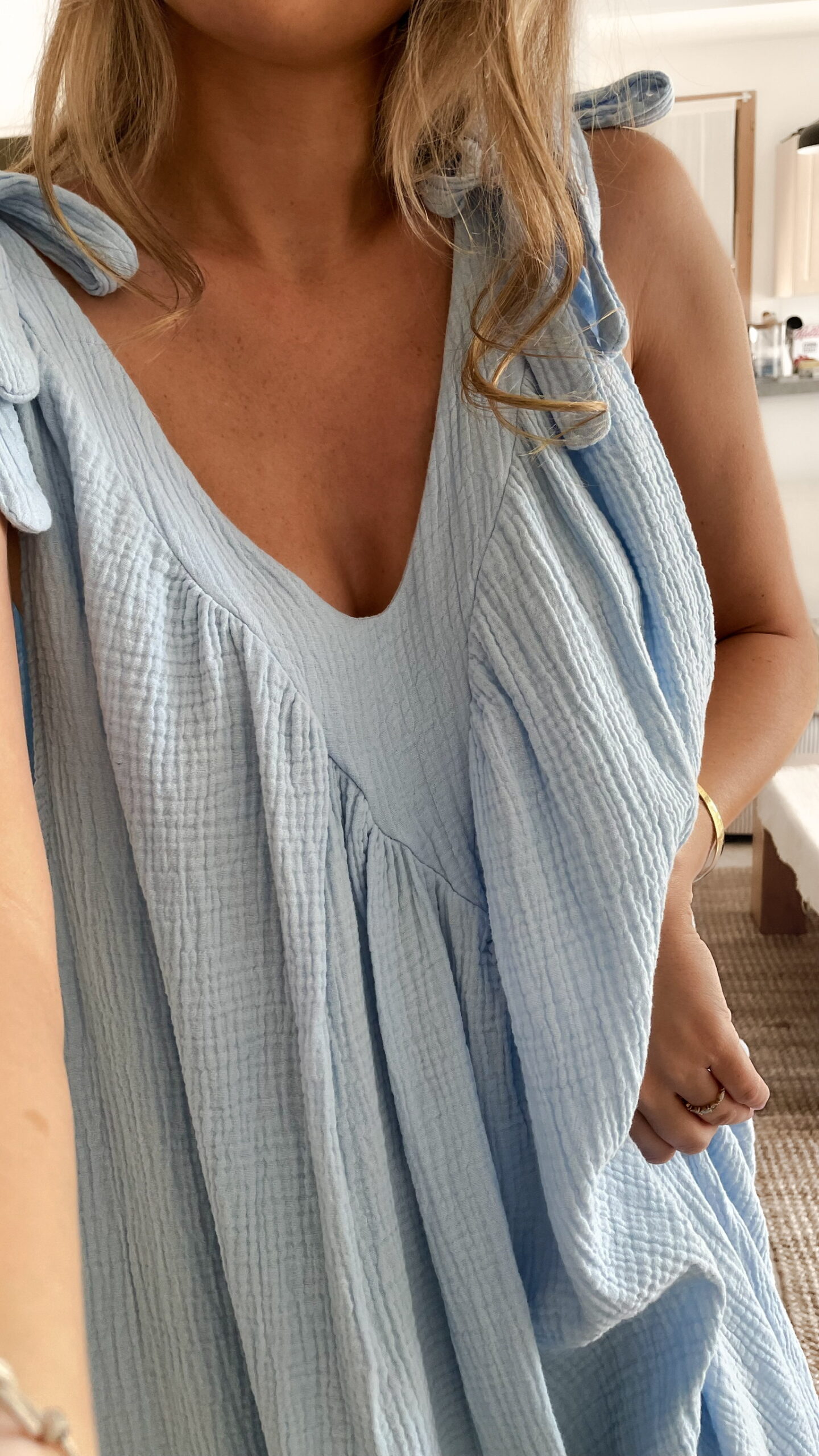 Robe à Bretelles Bleue Caroline