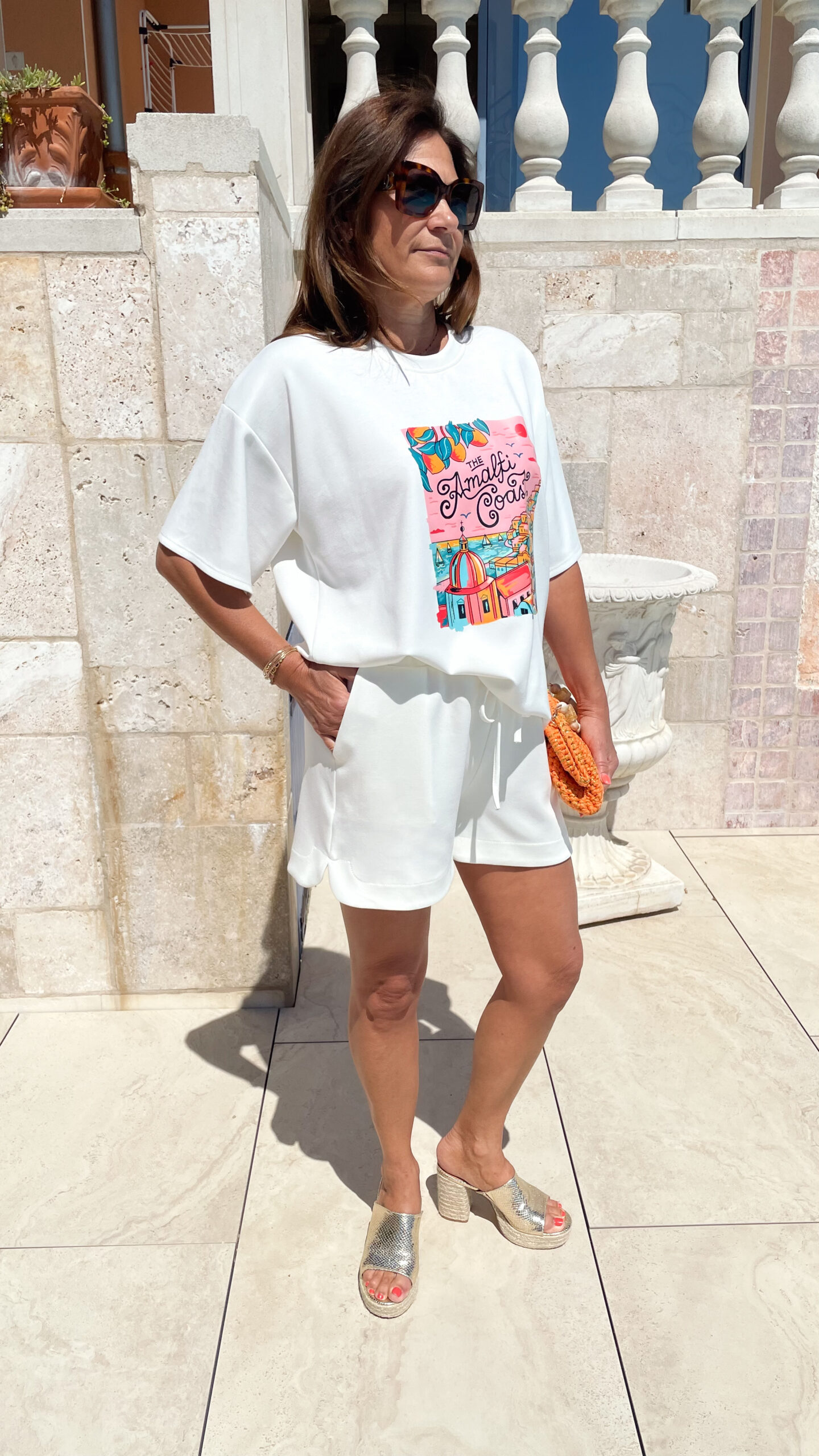 Ensemble Ecru Top et Short Amalfi
