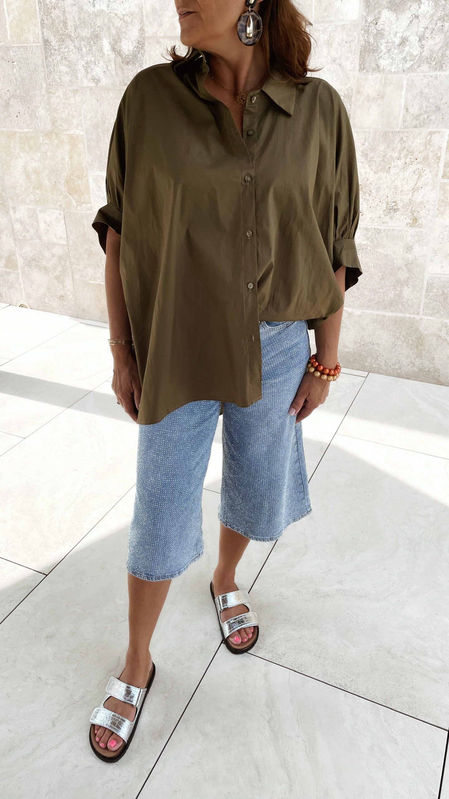 Chemise Oversize Kaki Lilou
