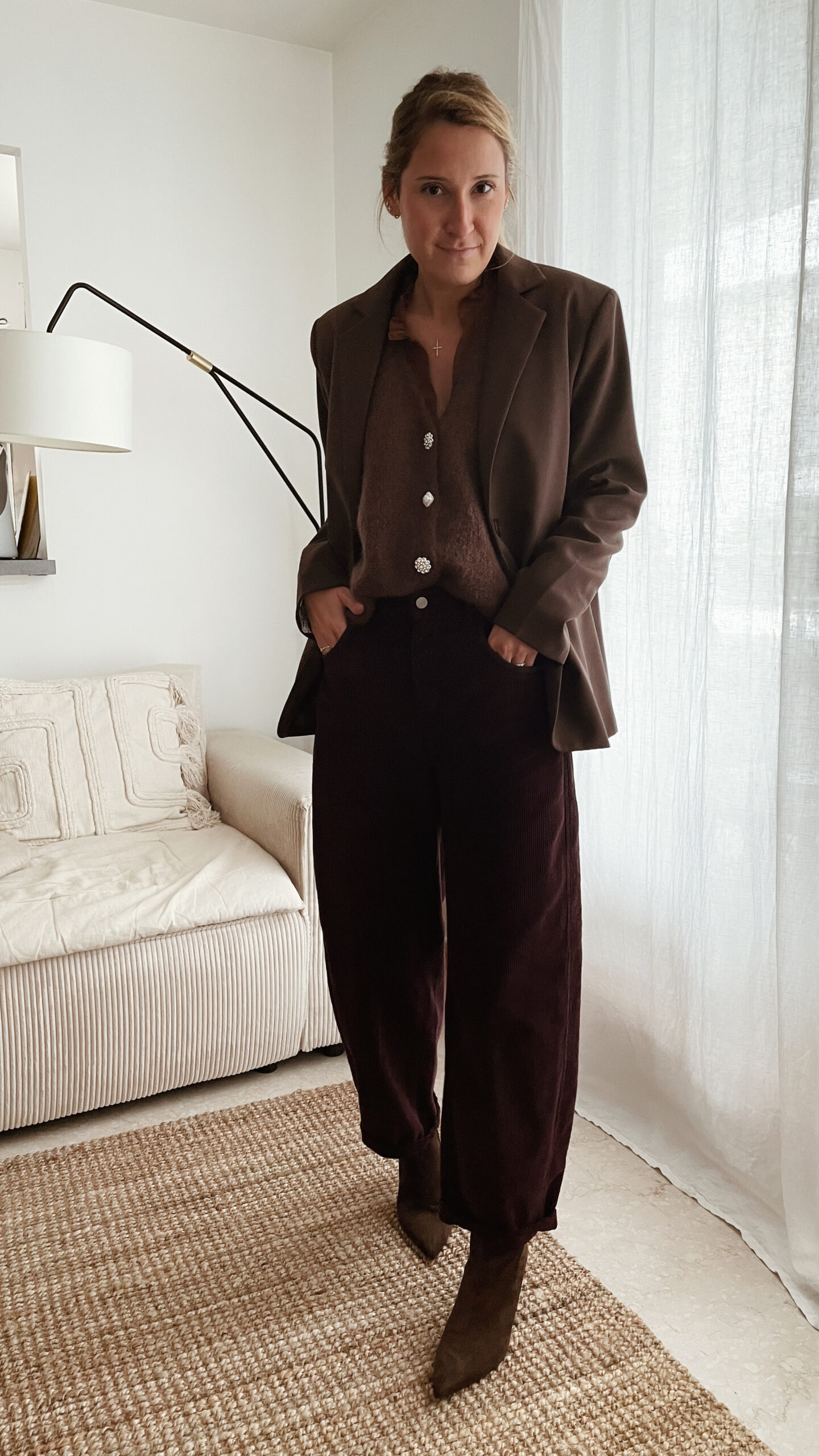 Alternative view of Veste Marron Dentelle