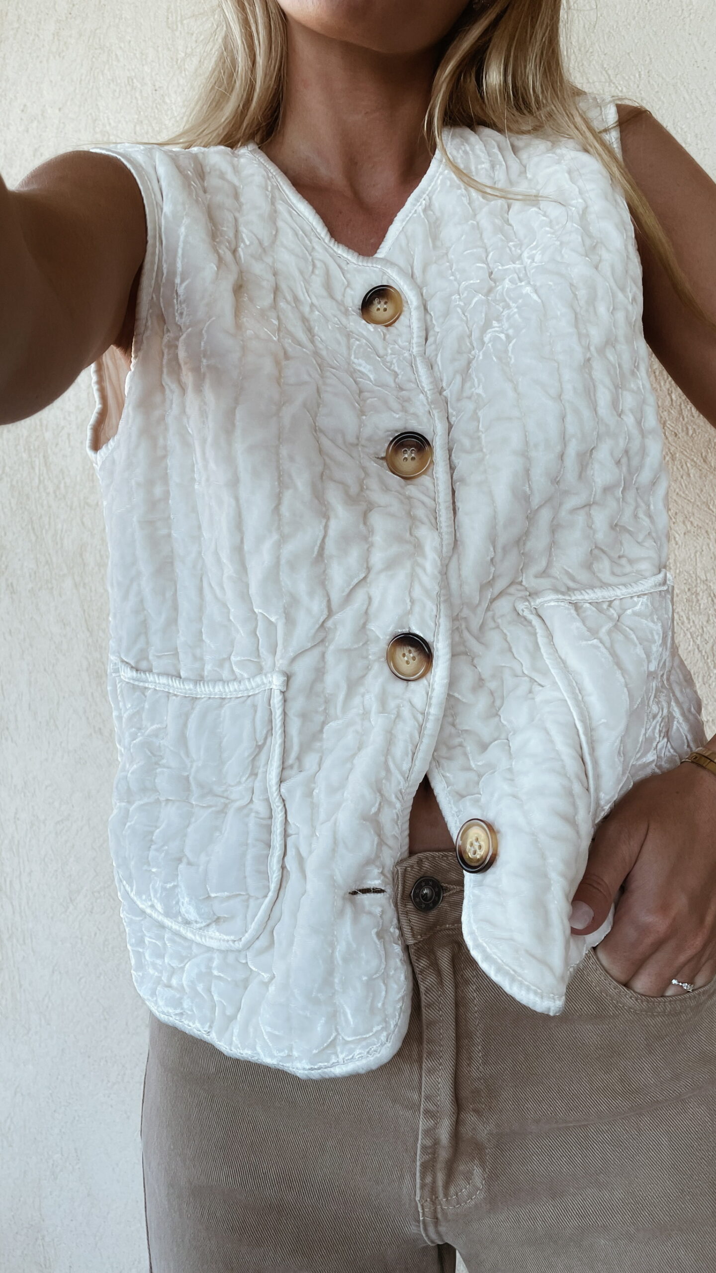 Gilet Ecru Velours
