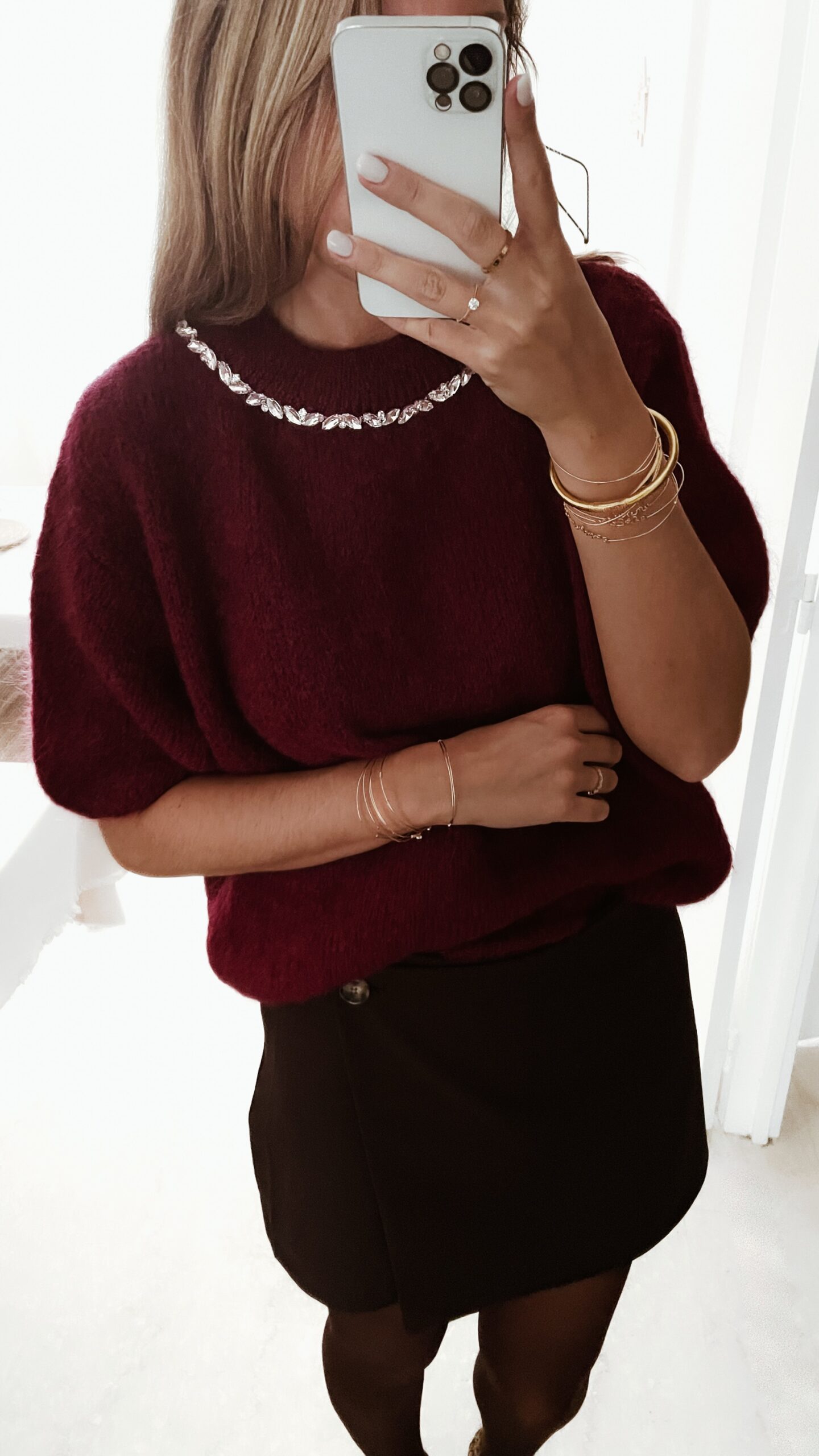 Pull Maille Bordeaux Diamant