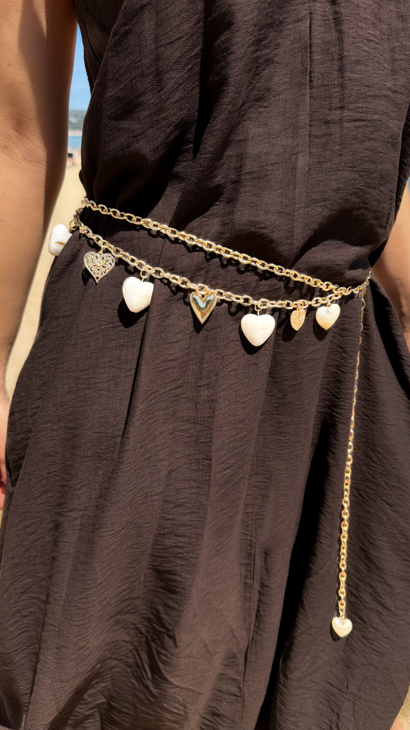 Ceinture Chaine Double Coeurs