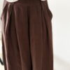 Pantalon large en lin moka pour femme – Look bohème chic et confortable