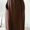 Pantalon large en lin moka pour femme – Look bohème chic et confortable
