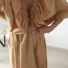 Robe longue camel bohème chic pour femme