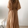 Robe longue camel bohème chic pour femme