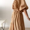 Robe longue camel bohème chic pour femme