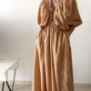 Robe longue camel bohème chic pour femme