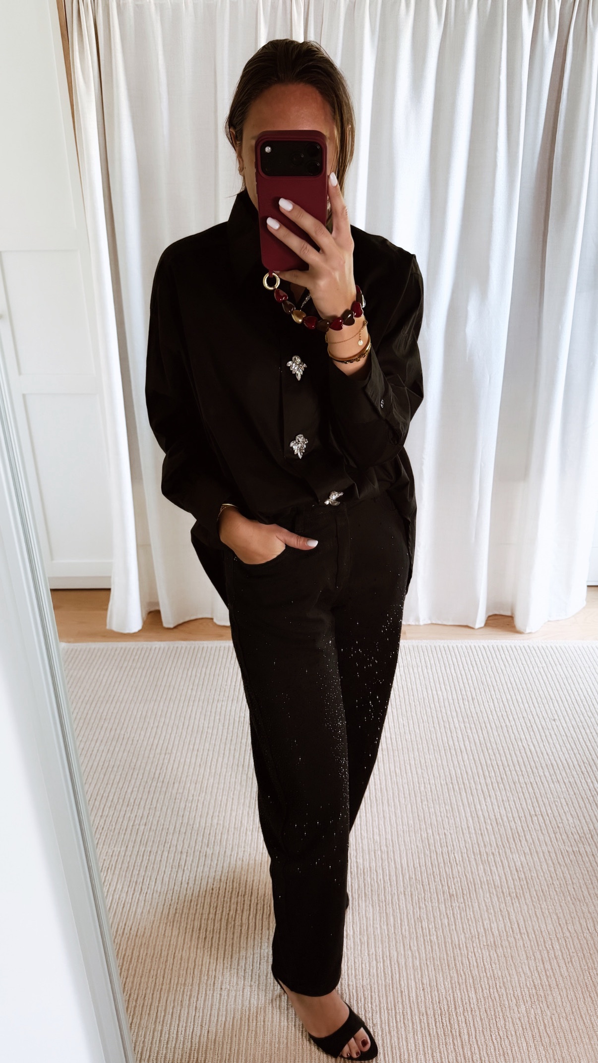 Alternative view of Pantalon Ballon Strass Noir