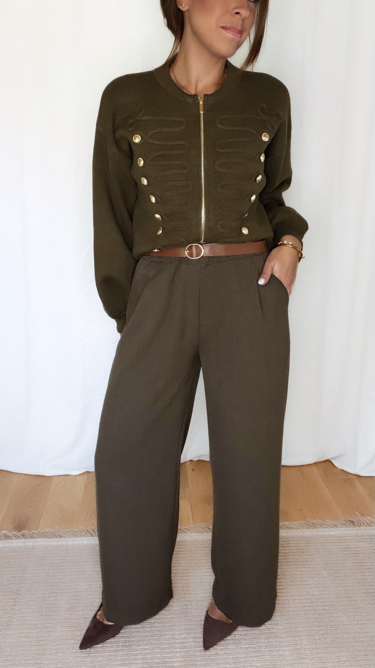 Pull Gilet Officier Kaki