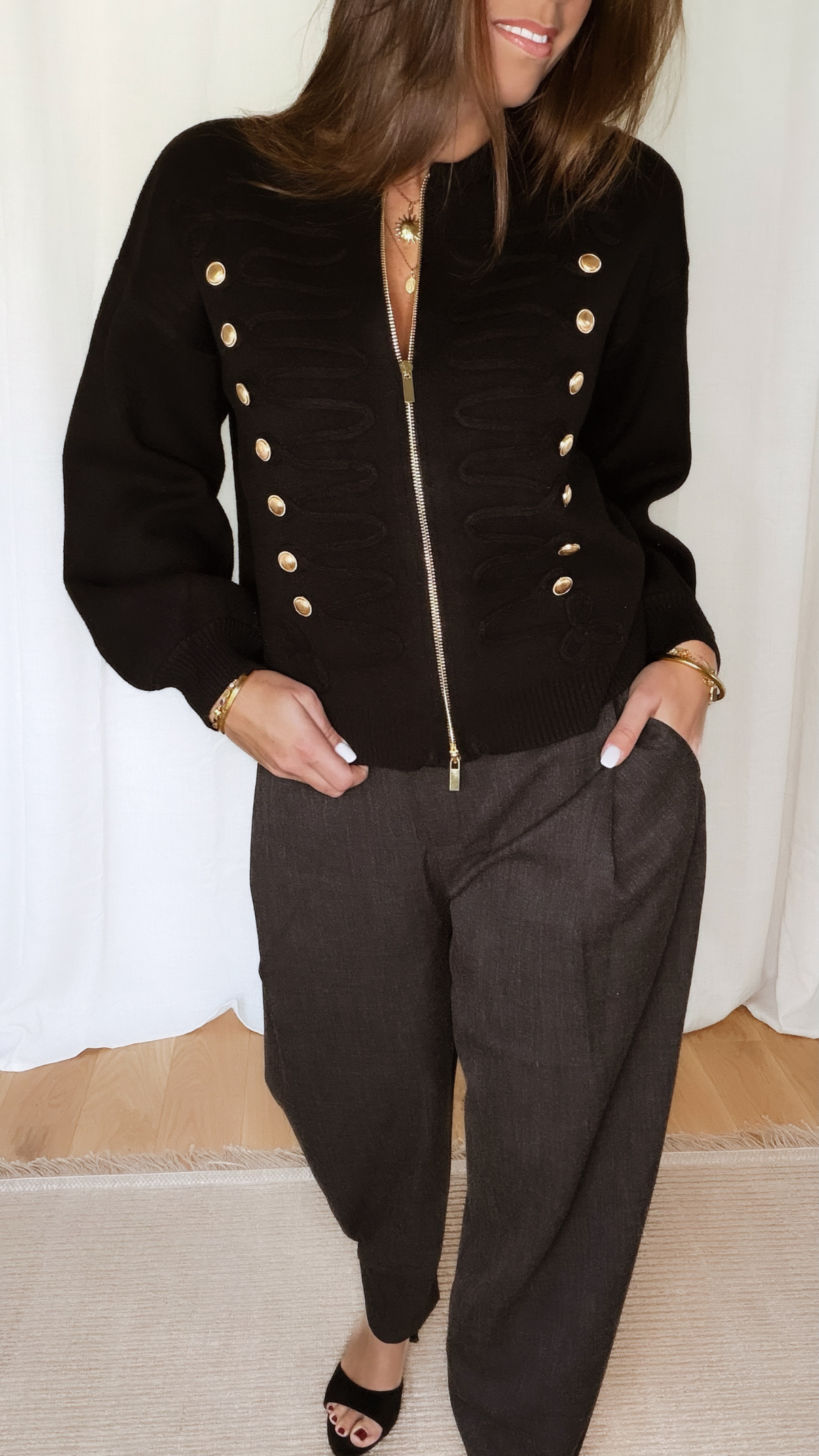 Pull Gilet Officier Noir